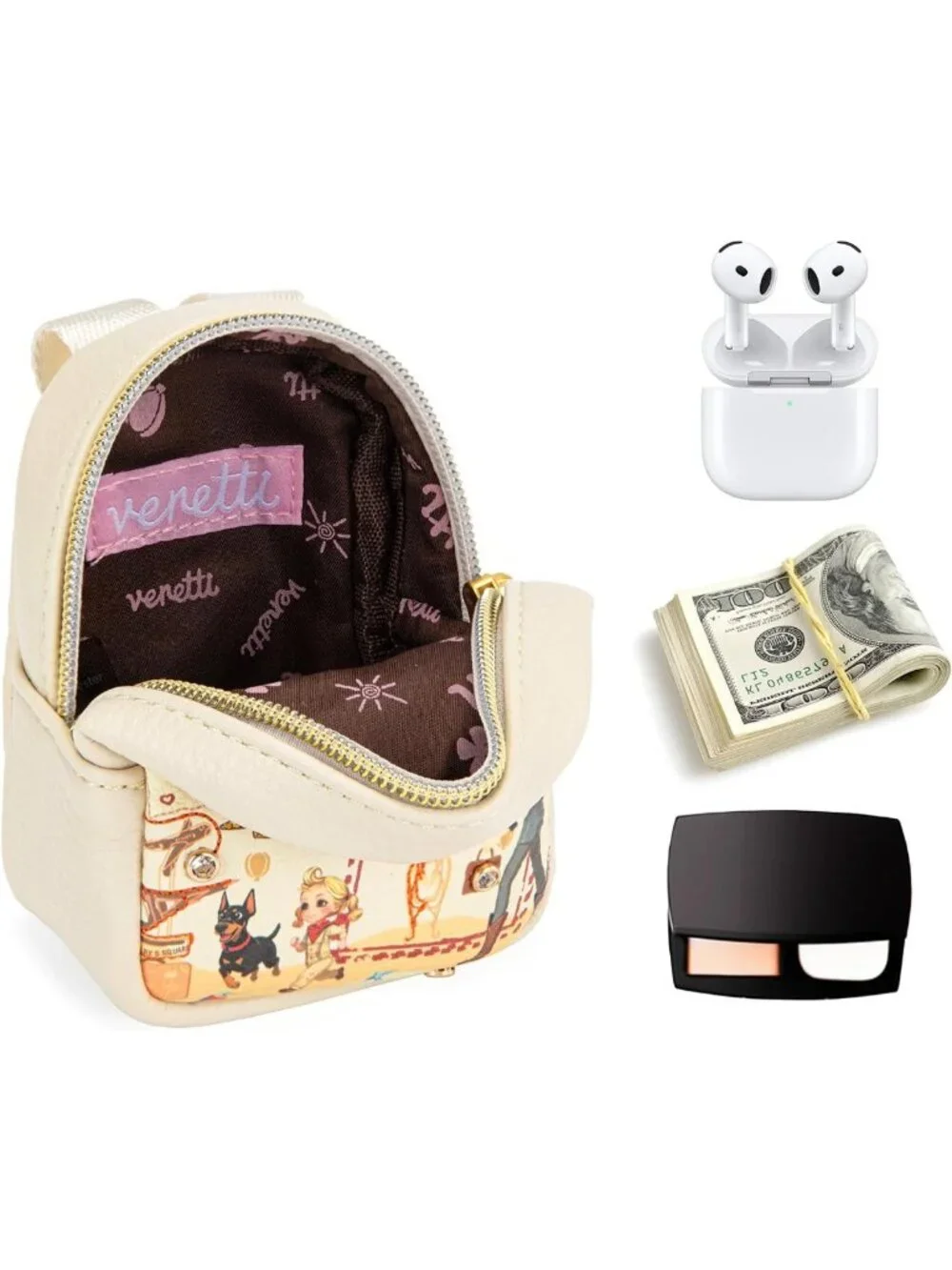 Cityscape Coin Pouch Keychain | Cute Change Purse for Coins & Small Essentials